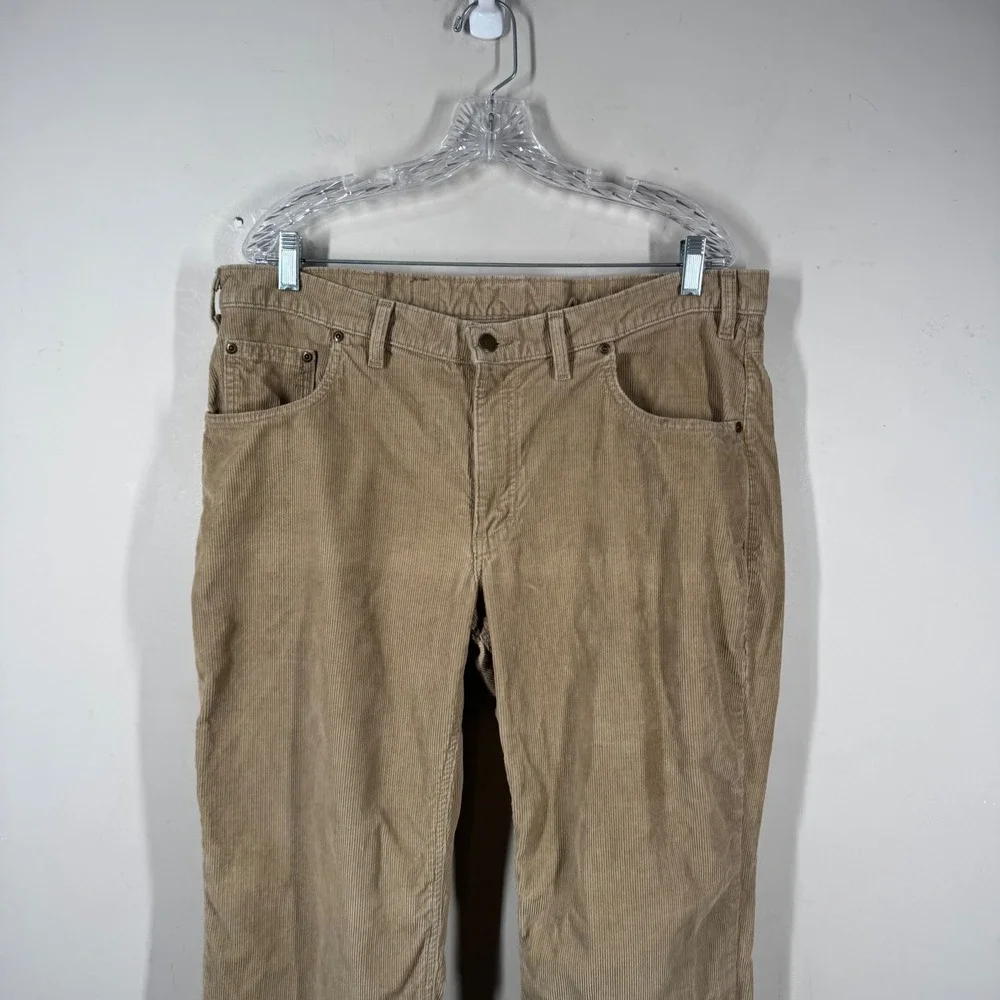Bills Khakis Mens 14 Wale Corduroy Pants Tan Khaki Straight Leg 36x32 EB 5780